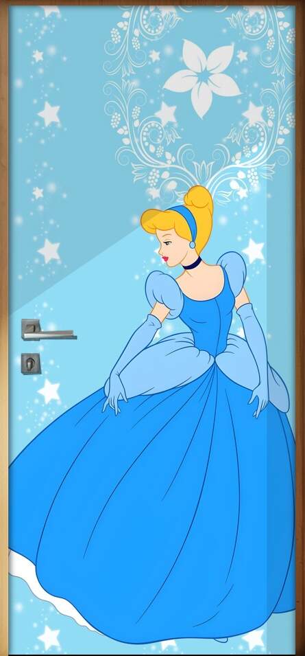 Adesivo para Porta Infantil Princesa Cinderela 1