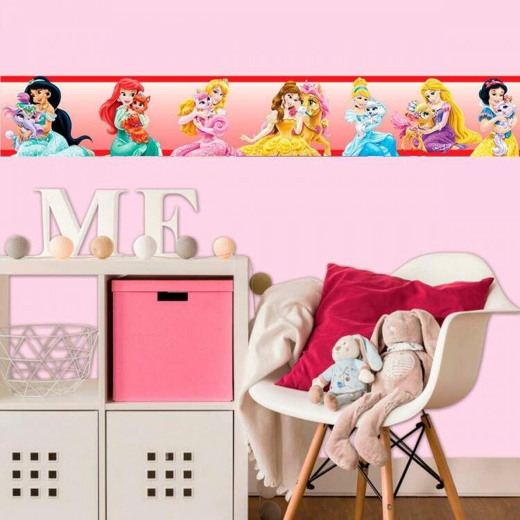 Faixa Decorativa Infantil Princesas Vermelho