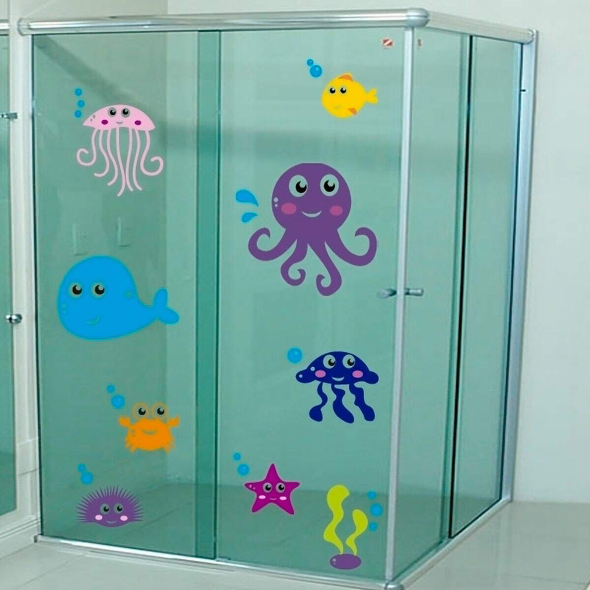 Adesivo para Box de Banheiro Fundo do Mar 5