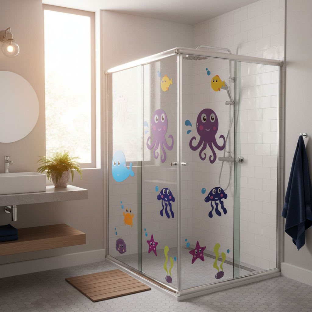 Adesivo para Box de Banheiro Fundo do Mar 5