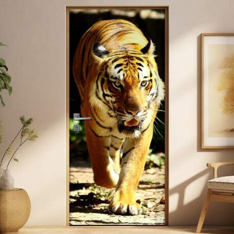 Adesivo para Porta Tigre Andando
