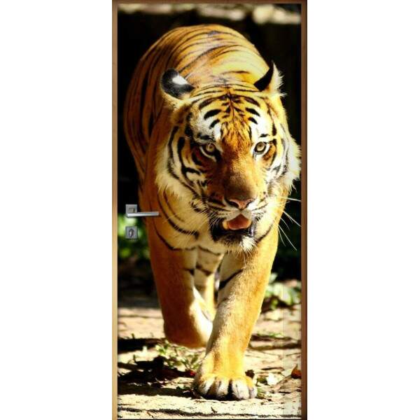 Adesivo para Porta Tigre Andando