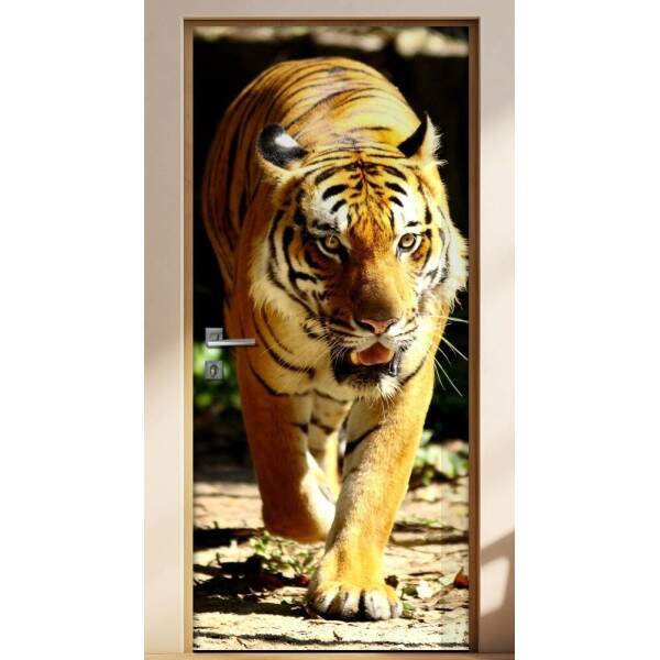 Adesivo para Porta Tigre Andando