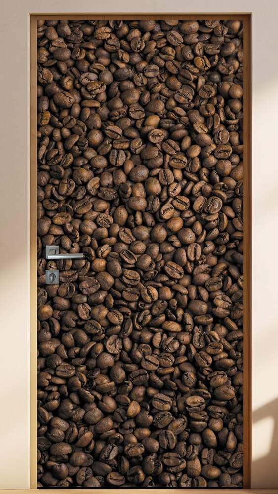 Adesivo Para Porta Cozinha Gr�os De Caf�