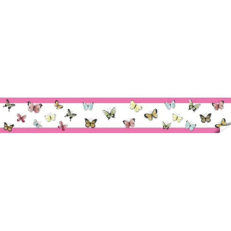 Faixa Decorativa Borboletas Mod 2 Rosa