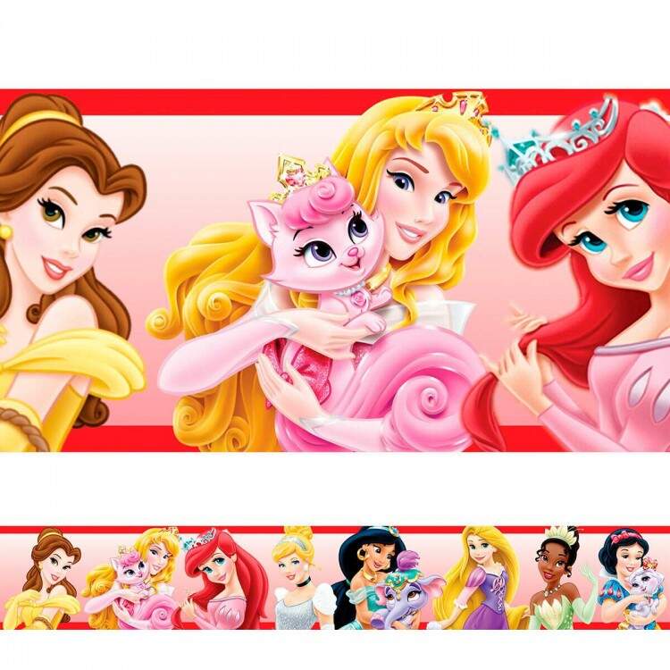 Faixa Decorativa Princesas da Disney Vermelho