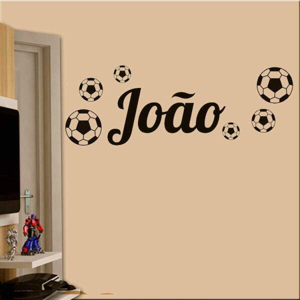 Adesivo de Parede Bolas de Futebol Com Nome