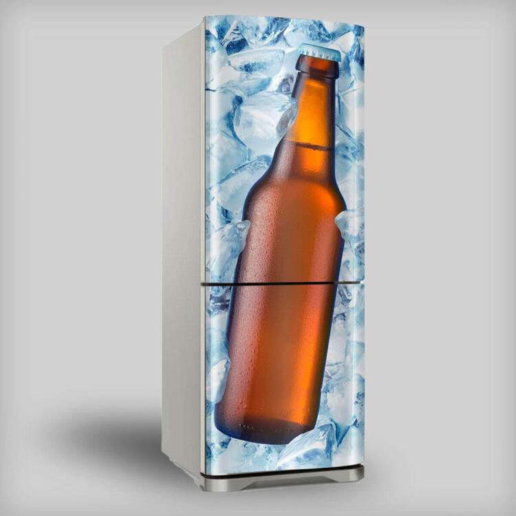 Adesivo para Geladeira Porta Cerveja no gelo