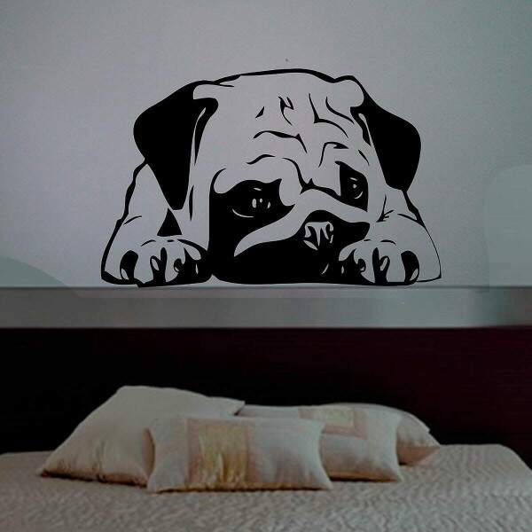 Adesivo de Parede Pug Deitado