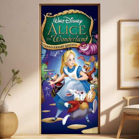 Adesivo para Porta Infantil Alice no Pais das maravilhas