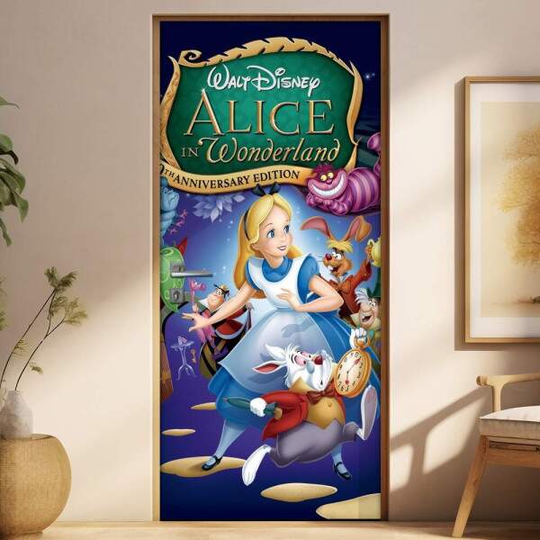Adesivo para Porta Infantil Alice no Pais das maravilhas