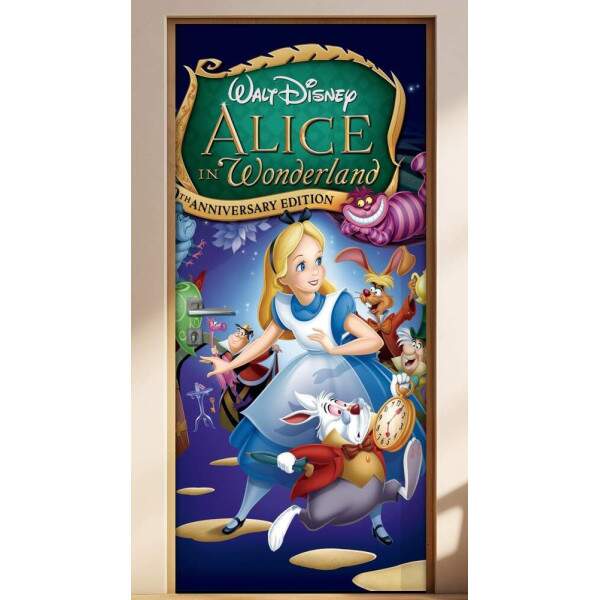 Adesivo para Porta Infantil Alice no Pais das maravilhas