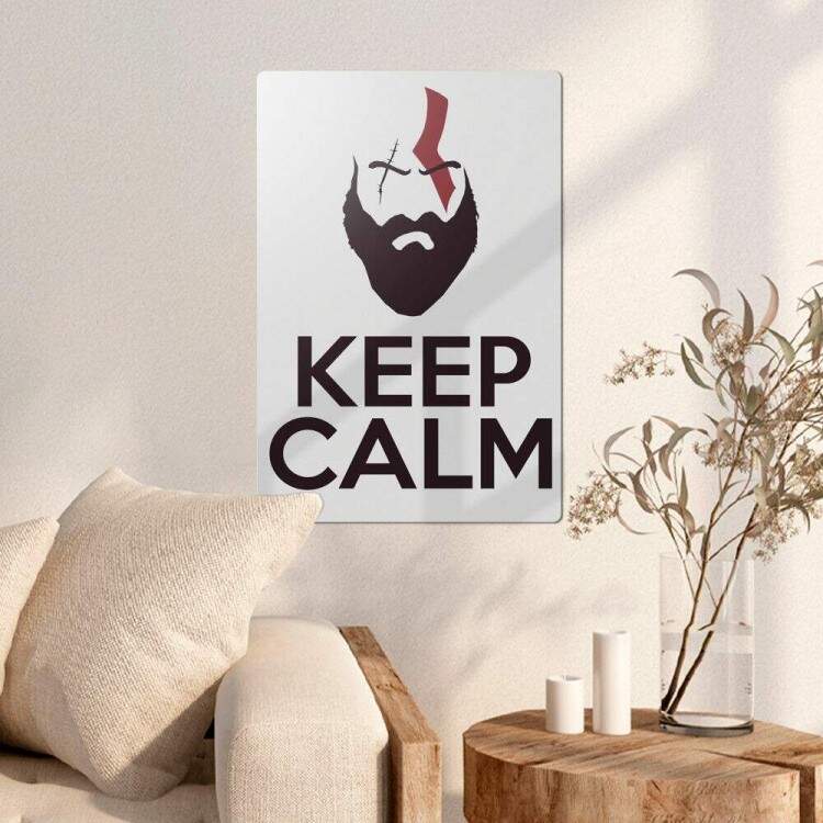 Placa Decorativa God of War 10 Keep Calm