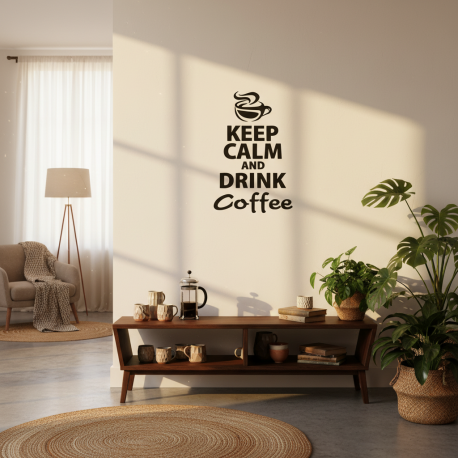 Adesivo de Parede Keep Calm And Drink Coffee
