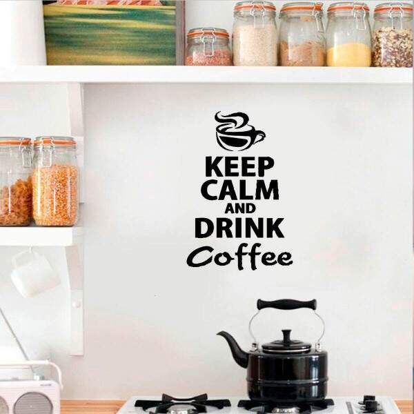 Adesivo de Parede Keep Calm And Drink Coffee