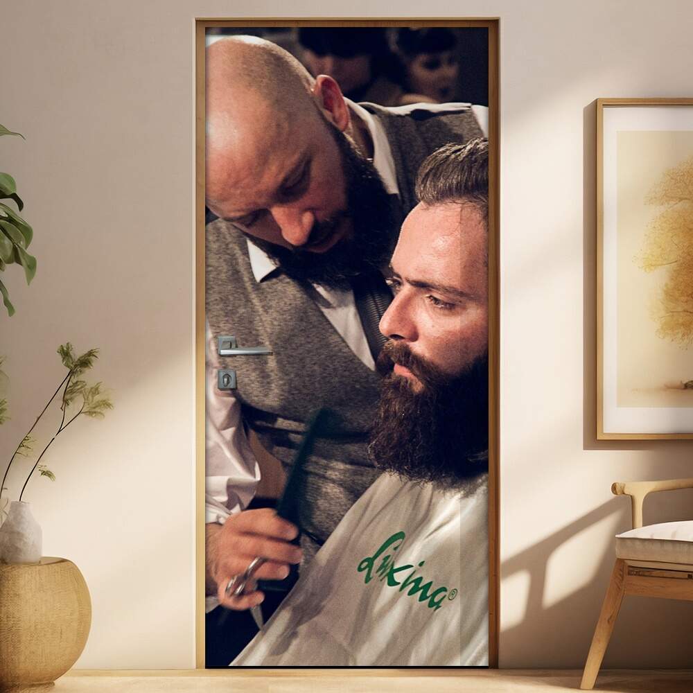 Adesivo para Porta Homem com Barba 16