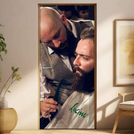 Adesivo para Porta Homem com Barba 16