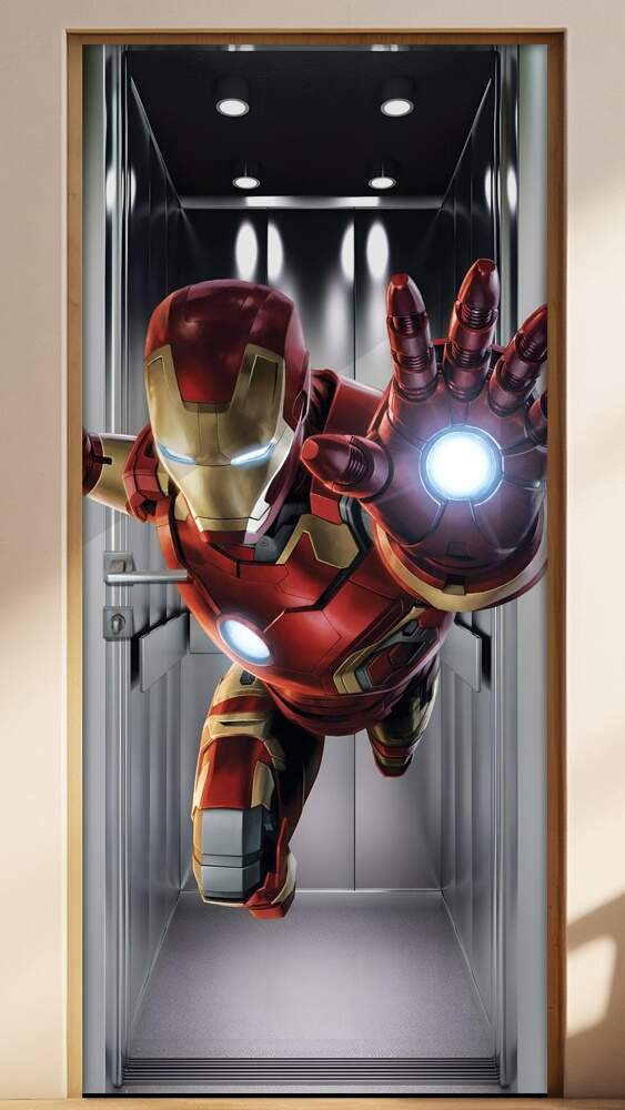 Adesivo para Porta Homem de Ferro no Elevador