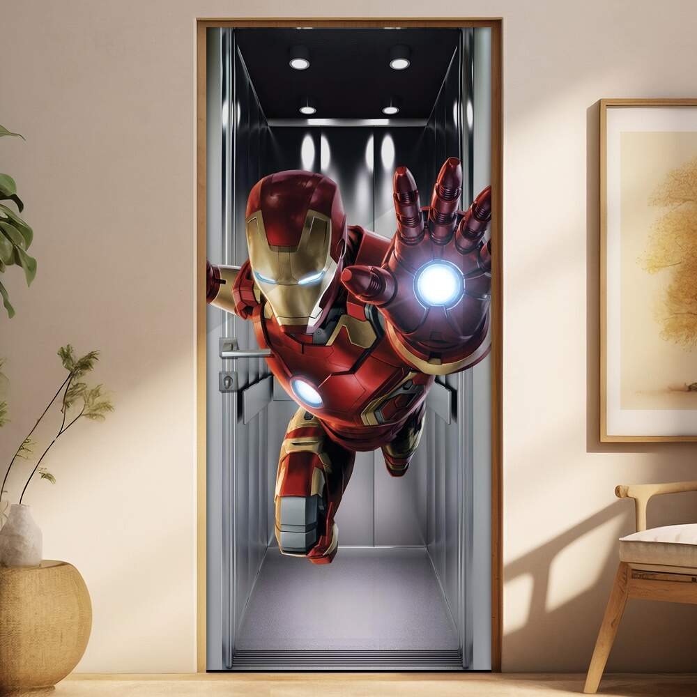 Adesivo para Porta Homem de Ferro no Elevador