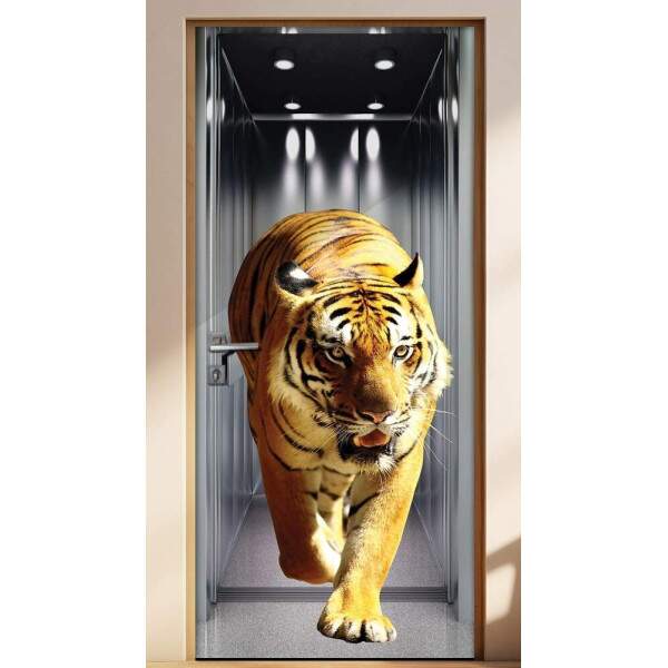 Adesivo para Porta Tigre no Elevador