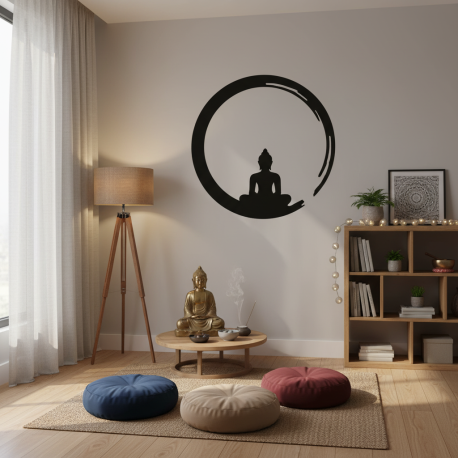 Adesivo de Parede Crculo de Meditao Buda