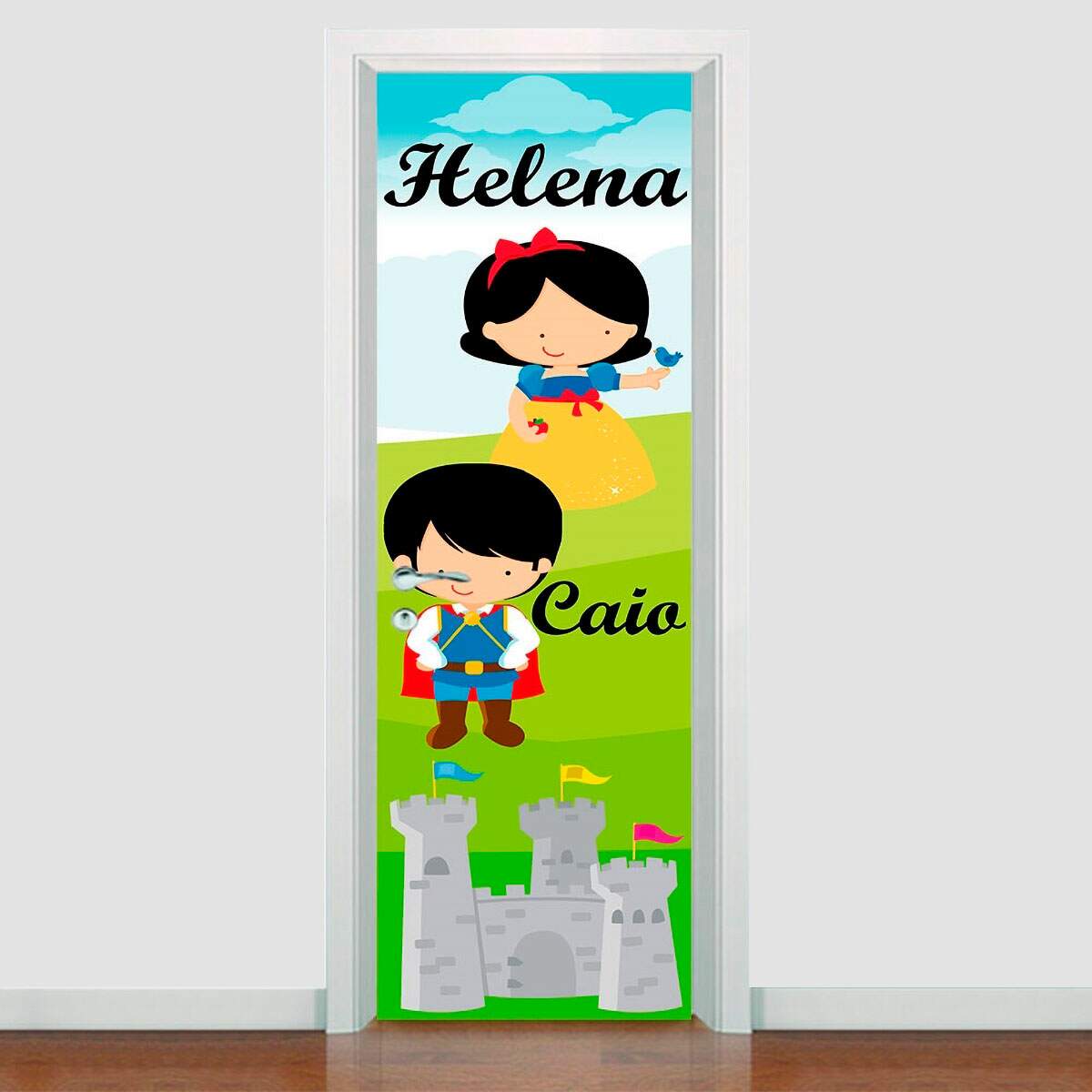 Adesivo Para Porta Prncipe e Princesa Com Nomes
