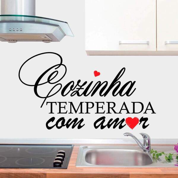 Adesivo de Parede Cozinha Temperada com Amor