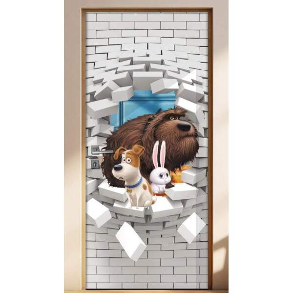 Adesivo Para Porta A Vida Secreta Dos Pets 3d