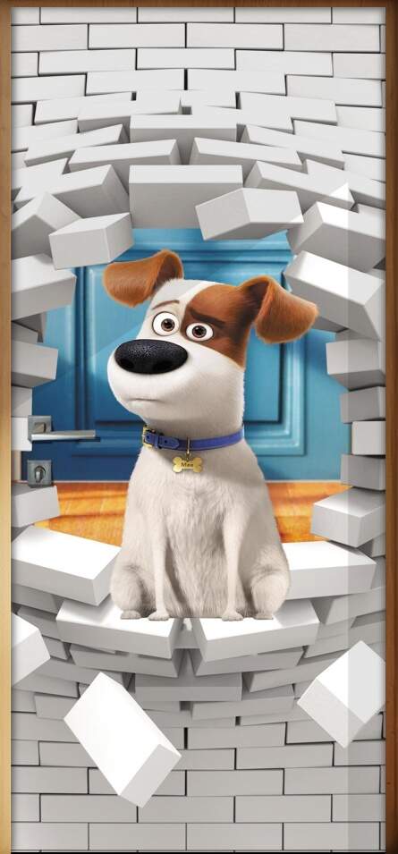 Adesivo Para Porta A Vida Secreta Dos Pets 3d 2