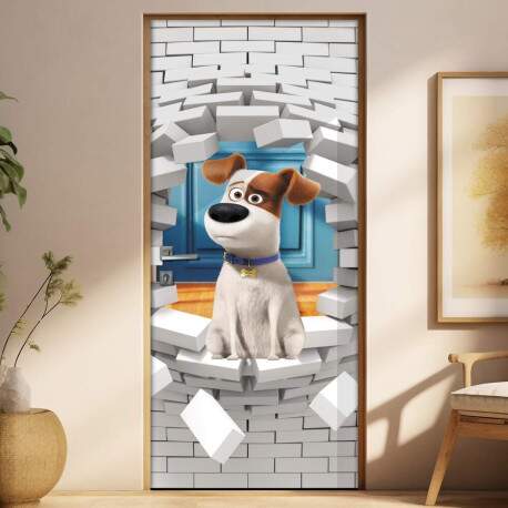 Adesivo Para Porta A Vida Secreta Dos Pets 3d 2