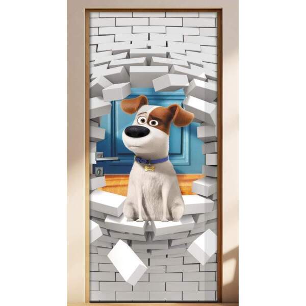 Adesivo Para Porta A Vida Secreta Dos Pets 3d 2