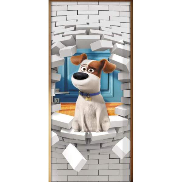 Adesivo Para Porta A Vida Secreta Dos Pets 3d 2