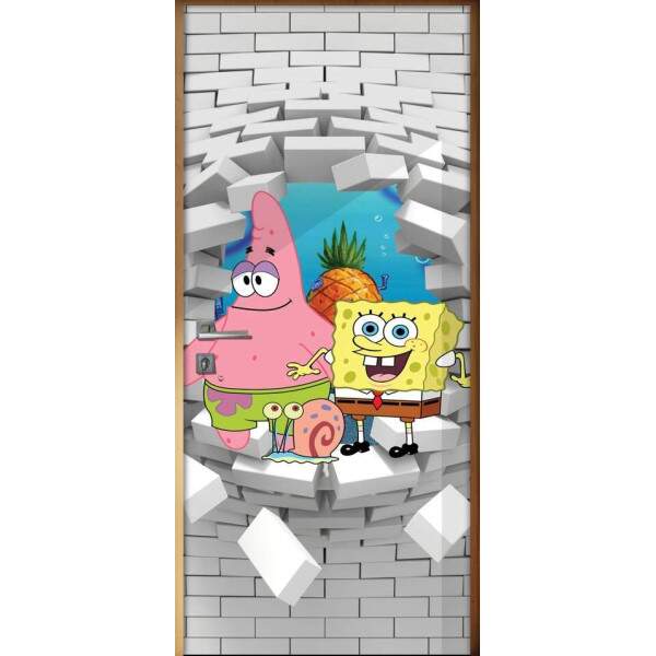 Adesivo Para Porta 3d Bob Esponja
