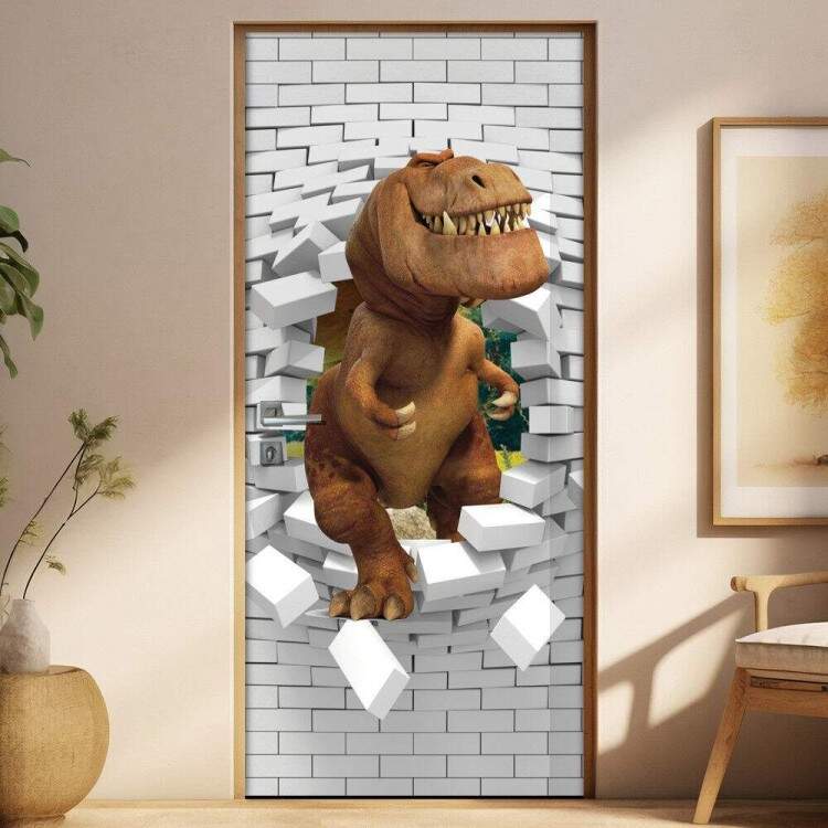 Adesivo Para Porta 3d Butch O Bom Dinossauro