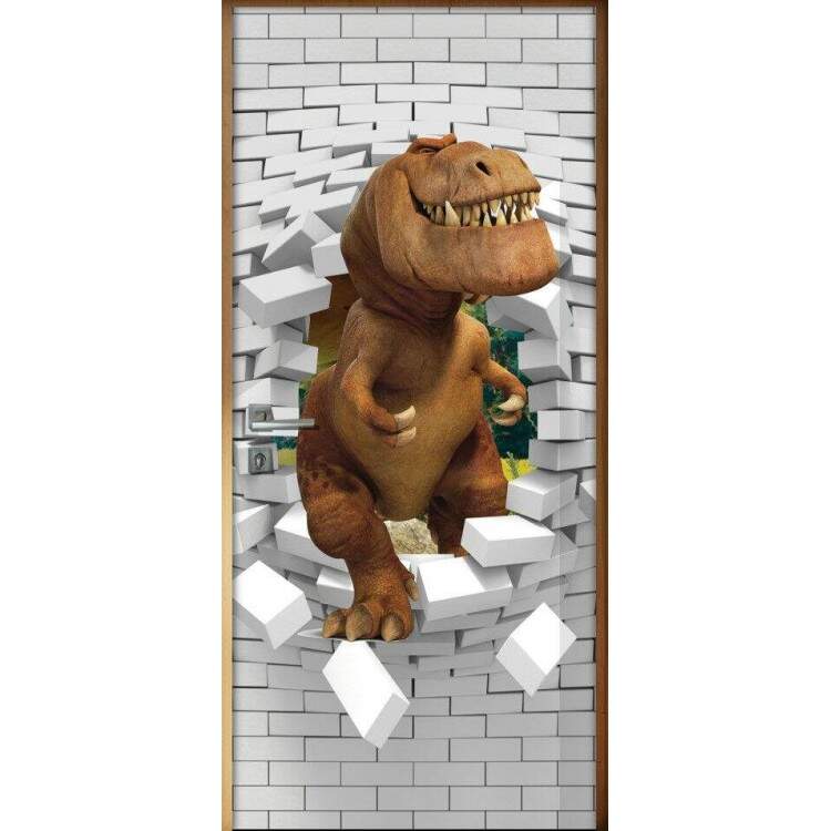 Adesivo Para Porta 3d Butch O Bom Dinossauro