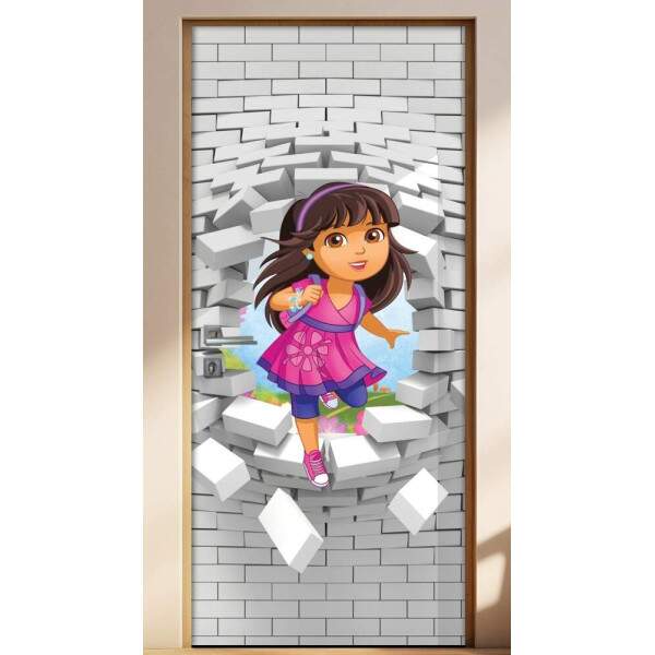 Adesivo Para Porta 3D Dora Aventureira 2