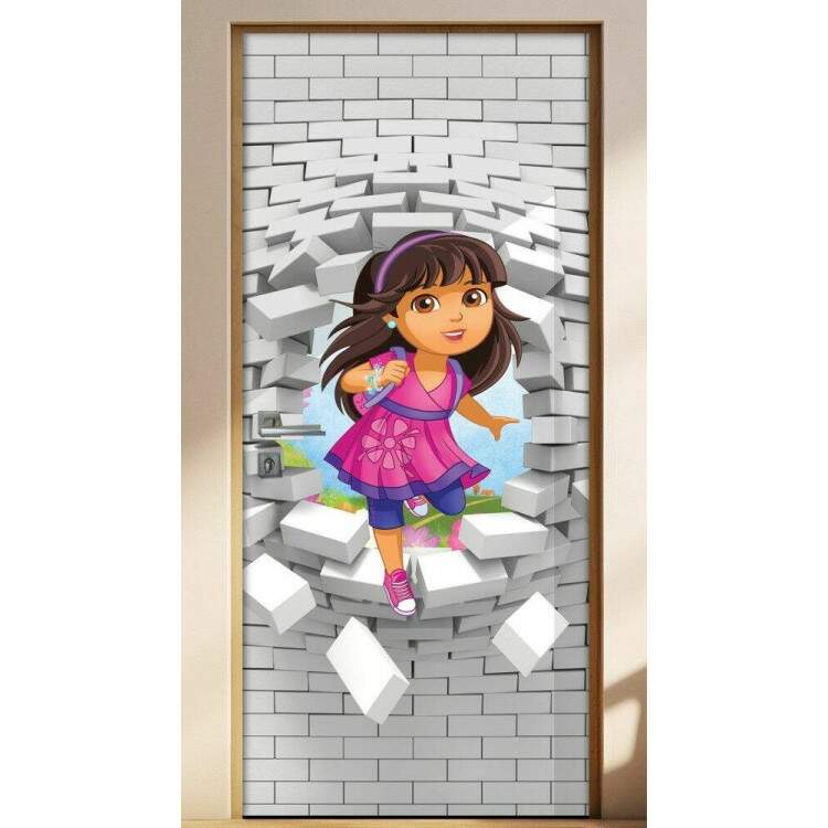 Adesivo Para Porta 3d Dora Aventureira 2