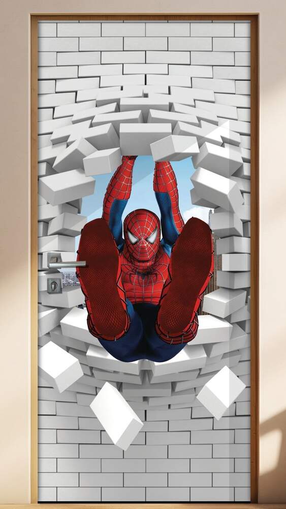 Adesivo Para Porta 3D Homem Aranha 2