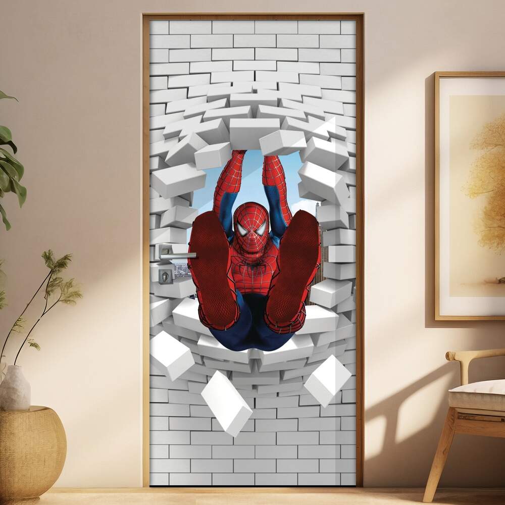 Adesivo Para Porta 3D Homem Aranha 2