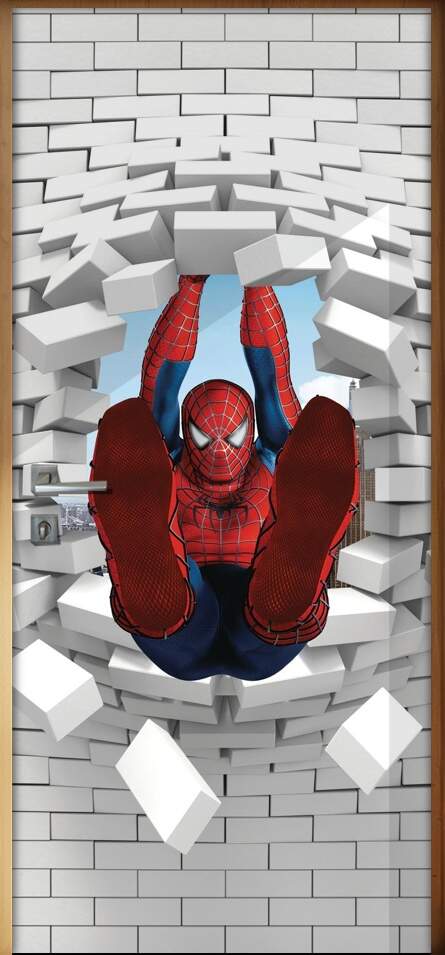 Adesivo Para Porta 3D Homem Aranha 2