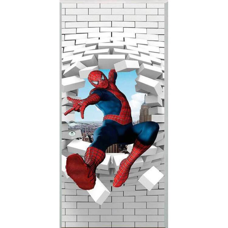 Adesivo Para Porta 3d Homem Aranha 3