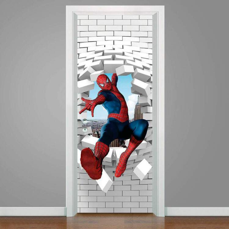 Adesivo Para Porta 3d Homem Aranha 3