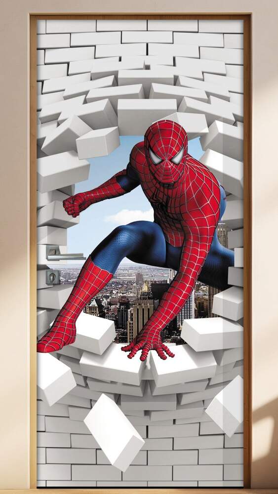 Adesivo Para Porta 3d Homem Aranha 4
