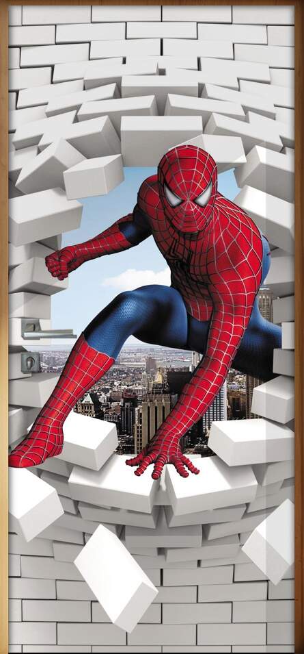 Adesivo Para Porta 3d Homem Aranha 4