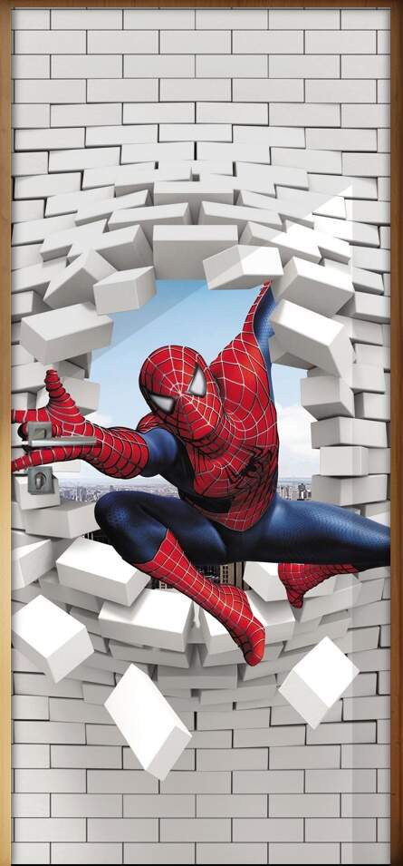 Adesivo Para Porta 3D Homem Aranha 7