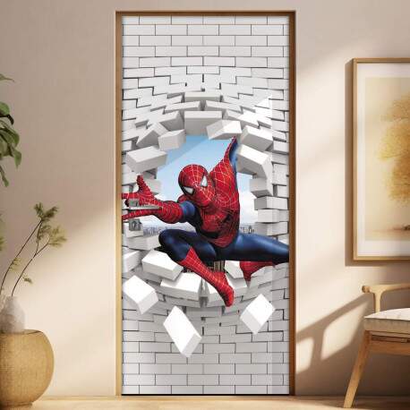 Adesivo Para Porta 3D Homem Aranha 7