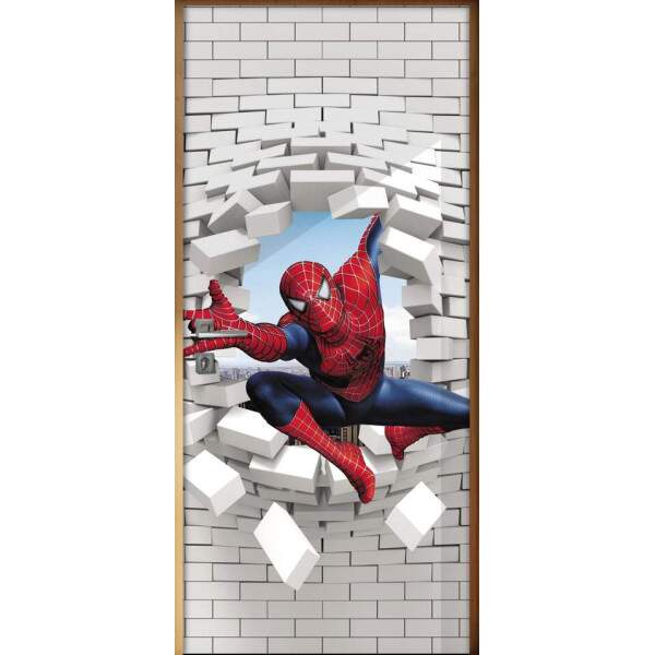 Adesivo Para Porta 3D Homem Aranha 7