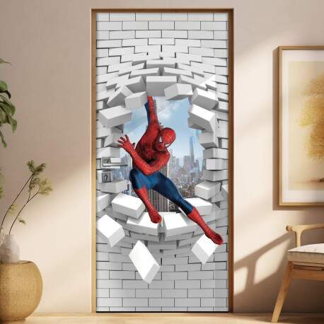 Adesivo Para Porta 3d Homem Aranha 8