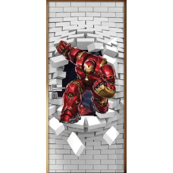 Adesivo Para Porta 3d Homem De Ferro 3