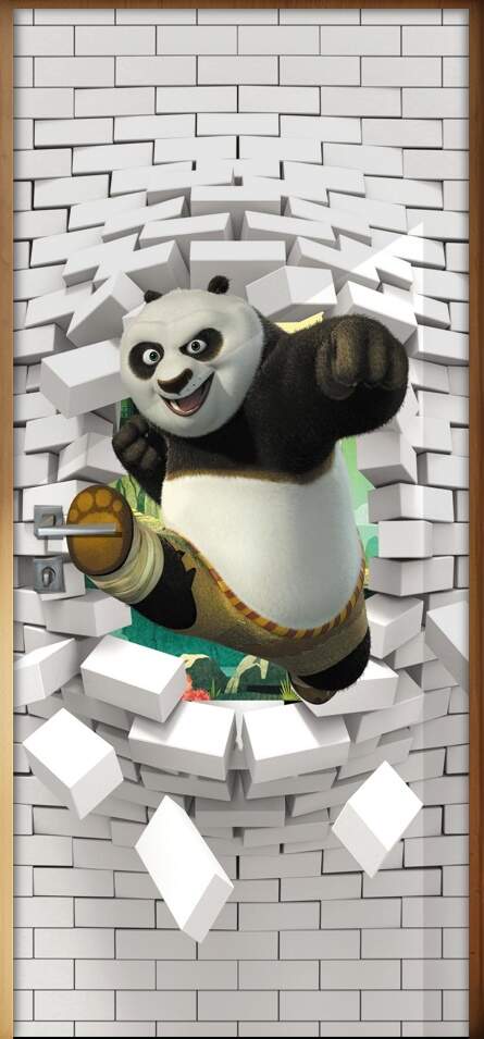 Adesivo Para Porta 3d Kung Fu Panda